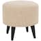17" Chevron Textured Fabric Stool with Black Wooden Legs
